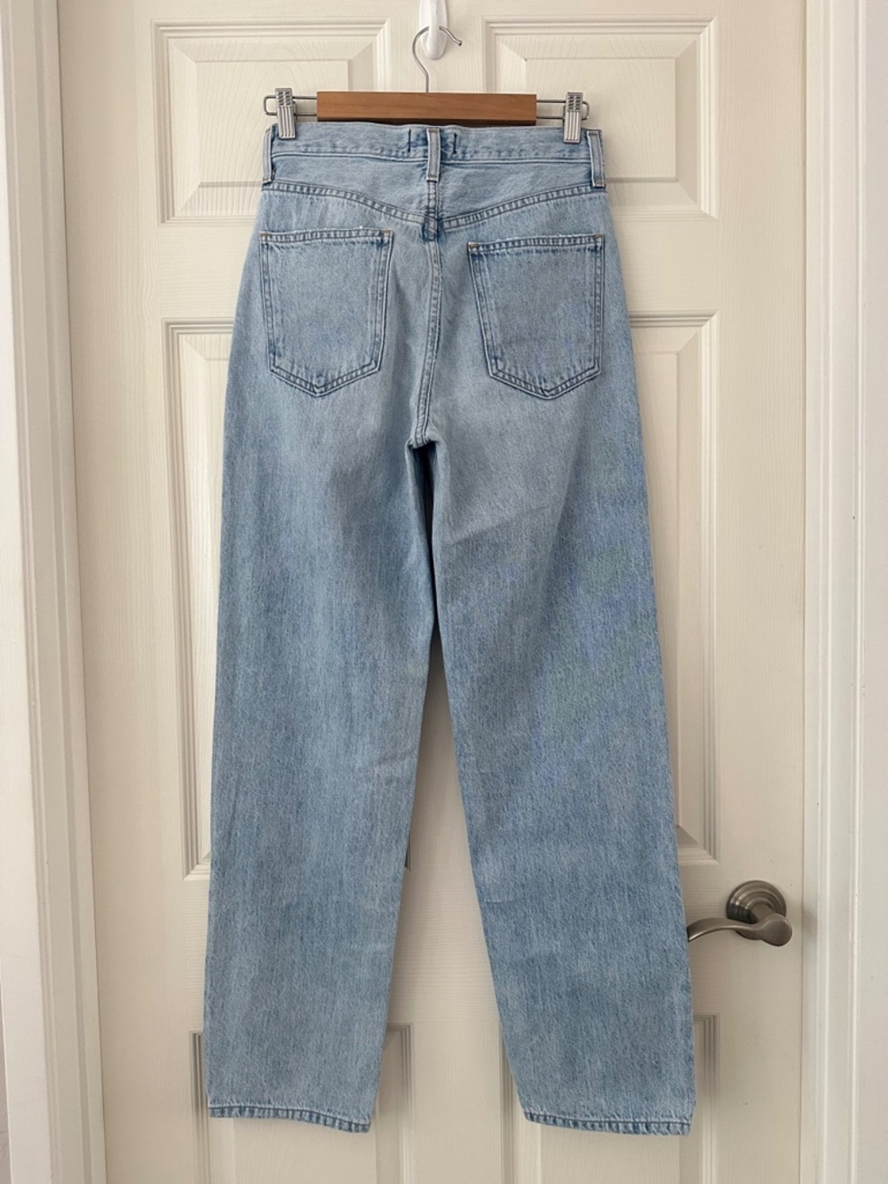 AGOLDE Criss Cross Upsized Jean Suburbia Light Wash Blue Women’s Size 24 - Picture 7 of 15
